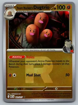 2026 Pokemon Ascended Heroes Team Rocket's Dugtrio 101/217 Reverse Holo R Symbol - Image 1