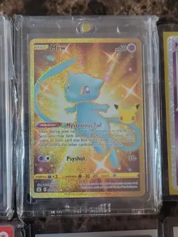 Pokemon TCG Mew Gold lot Celebrations 25th Shiny Mew 025 + Mew EX 151 205/165 LP - Image 3