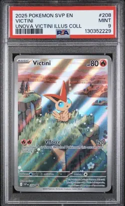 2025 Pokemon Black Bolt SVP-EN Victini Black Star Promo SVP 208 PSA 9 Mint - Image 1