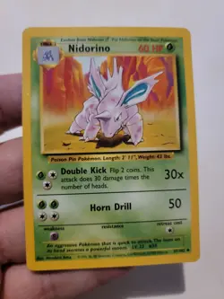 Pokemon TCG Card Vintage 1999 WOTC Game Freak Nintendo Wizards 90s Nidorino - Image 1