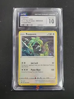 2020 Pokemon Black Star Promo SWSH029 CGC 10 Rayquaza - Image 1