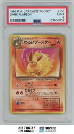 1997 Pokemon Pocket Monsters Japanese Dark Flareon PSA 9 #136 - Image 1