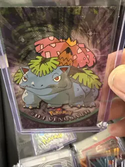 LP STAR TEXTURE Pokemon TCG Topps Series 1 2000 Venusaur Rare Foil #03 A38 - Image 2