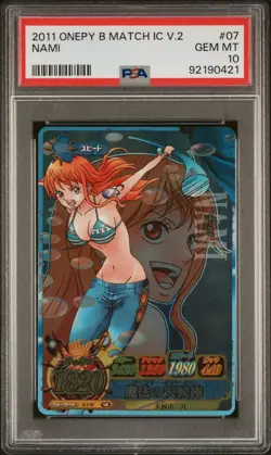 [PSA 10] One Piece Bandai OnePY IC - 07 Nami SR Rare Holo GEM Mint - Image 1