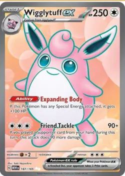 Pokemon TCG Wigglytuff EX Scarlet & Violet-151 187/165 Holo Ultra Rare NM - Image 1
