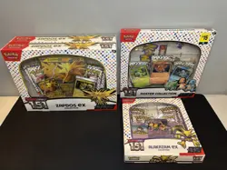 Pokemon TCG Scarlet & Violet 151 Alakazam 2 Zapdos EX Poster Boxes Sealed - Image 1