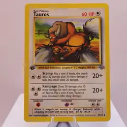 Pokemon TCG - Tauros 47/64 Jungle Uncommon 1st Edition WOTC 1999 - MP - Image 2