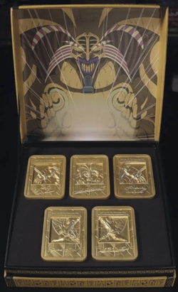 YuGiOh Exodia the Forbidden One Limited Edition 24k Gold Plated Ingot Set Sealed - Image 1