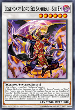 Yugioh! Mega Tins 2025 PREORDER 1x PScR Legendary Lord Six Samurai - Shi En - Image 1