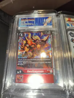 Geogreymon ST7-06 2022 Regional Participation Stamp ACE Graded 10 Digimon Card - Image 1