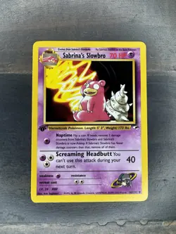 Pokemon Card - Sabrina's Slowbro 1st Edition Gym Heroes 60/132 Uncommon - Image 1