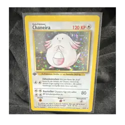 Chaneira 3/102 Base Set 1st Edition Holo Rare German Pokemon TCG Card - Image 1