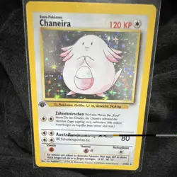 Chaneira 3/102 Base Set 1st Edition Holo Rare German Pokemon TCG Card - Image 4