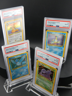 1999 POKEMON FOSSIL ARTICUNO/DRAGONITE/LAPRAS/MUK HOLO PSA GRADED VINTAGE CARDS! - Image 1
