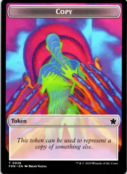 MTG Copy // Human Double-Sided Token Foundations (FDN) T 26 // 3 NM Magic - Image 1