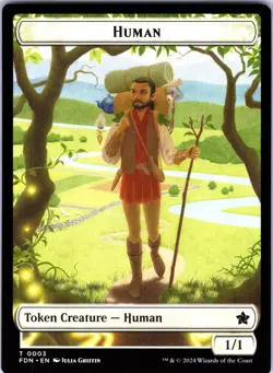 MTG Copy // Human Double-Sided Token Foundations (FDN) T 26 // 3 NM Magic - Image 2
