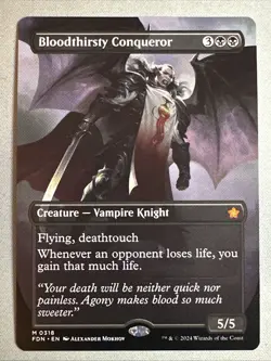 MTG / Bloodthirsty Conqueror / FDN / #318 / Regular (Borderless) / Mythic / NM - Image 1