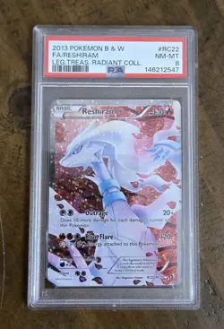 2013 Pokemon Reshiram FullArt RC22 Legendary Treasures: Radiant Collection PSA 8 - Image 1