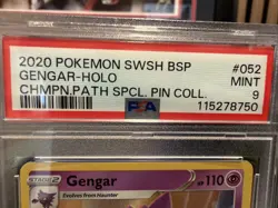 POKEMON CHAMPION'S PATH PIN COLL. GENGAR #SWSH052 PSA 9 MINT - Image 3