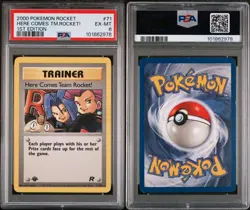 2000 Pokemon Rocket 71/82 1st Edition "Here Comes Team Rocket!" PSA 6 - Image 1