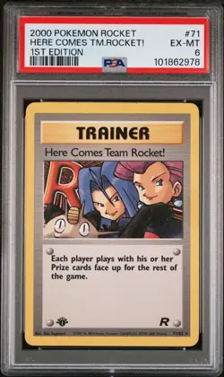 2000 Pokemon Rocket 71/82 1st Edition "Here Comes Team Rocket!" PSA 6 - Image 2