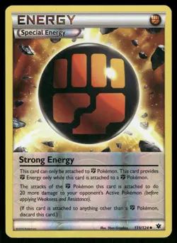 Strong Energy 115/124 Uncommon Fates Collide Pokemon Reverse Holo Lightly Played - Image 1