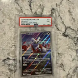 2025 POKEMON MEG EN-MEGA EVOLUTION ILLUSTRATION RARE #152 DELIBIRD PSA 9 - Image 1