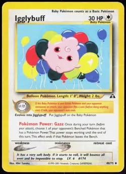 Neo Discovery Igglybuff 40/75 Uncommon Pokemon Unlimited DMG - Image 1