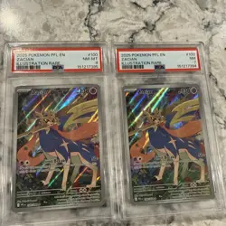 2025 POKEMON SequentialPHANTASMAL FLAMES ILLUSTRATION RARE #100 ZACIAN PSA 7 & 8 - Image 1