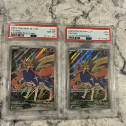 2025 POKEMON SequentialPHANTASMAL FLAMES ILLUSTRATION RARE #100 ZACIAN PSA 7 & 8 - Image 3