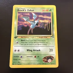 Pokemon TCG Brock's Zubat Gym Heroes 24/132 1st First Edition NM - Image 1