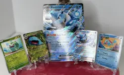 Blastoise Ex And Venusaur Ex 003, 009, Bulbasaur & Squirtle 151 Mew 2023 Lot Of5 - Image 1