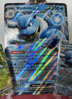 Blastoise Ex And Venusaur Ex 003, 009, Bulbasaur & Squirtle 151 Mew 2023 Lot Of5 - Image 4