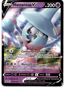 Pokemon TCG Hatterene V SWSH055 Sword & Shield Promo Holo Rare Near Mint - Image 1