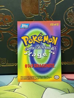 1999 Pokemon Topps BLUE Logo Dragonite #149 E12 Non Foil - NM - Image 2