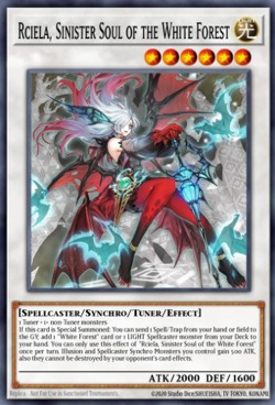 Yugioh! Mega Tins 2025 PREORDER 1x PScR Rciela, Sinister Soul of the White Fores - Image 1