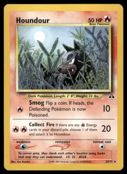 Pokemon Tcg Houndour #24 Pokemon Neo Discovery LP - Image 1