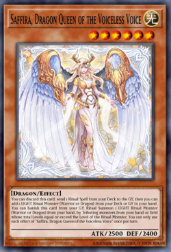 Yugioh! Mega Tins 2025 PREORDER 1x PScR Saffira, Dragon Queen of the Voiceless V - Image 1