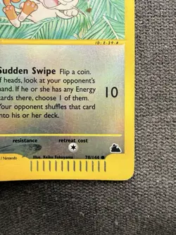 Pokemon TCG Skyridge Meowth 78/144 Reverse Holo E-reader LP 2003 Vintage - Image 5