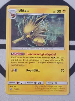 Blitza 70/236 Welten im Wandel Set Pokemon Karte Sonne & Mond Pokemon Deutsch NM - Image 3