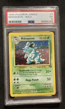 Pokemon 1999 Jungle set Nidoqueen holo rare #7 PSA 5 - Image 1