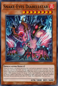 Yugioh! Mega Tins 2025 PREORDER 1x PScR Snake-Eyes Diabellstar - Image 1