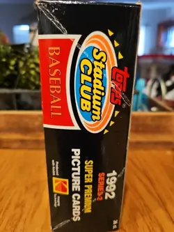 1992 TOPPS Stadium Club Series 2 Baseball Wax Box Plastic Torn Off In Storage - Image 3