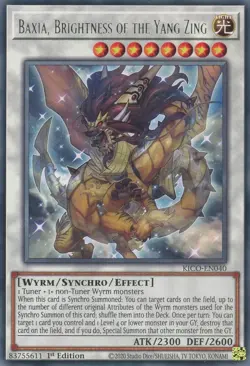 KICO-EN040 Baxia, Brightness of the Yang Zing 1st Edition Rare NM YuGiOh TCG - Image 1