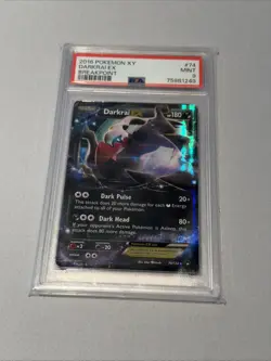 2016 Pokemon TCG XY Breakpoint Darkrai EX Holo Ultra Rare PSA 9 Near Mint 74/122 - Image 1