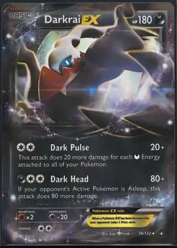DARKRAI EX 74/122 Holo Rare EX BREAKpoint Pokemon Near Mint - Image 1