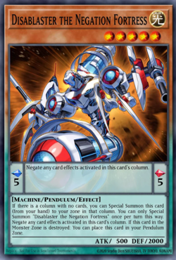 Yugioh! Mega Tins 2025 PREORDER 1x PScR Disablaster the Negation Fortress - Image 1