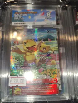 Agumon BT6-007 Alt Art ACE Graded 8 Digimon Card English - Image 1