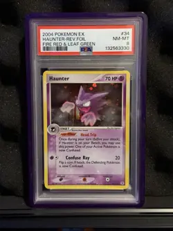 PSA 8 Haunter 34/112 Reverse Foil Fire Red & Leaf Green EX Pokemon Card NM - Image 1