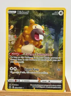 Bidoof GG29/GG70 Crown Zenith Galarian Gallery Full Art Holo Pokemon Card MINT - Image 1